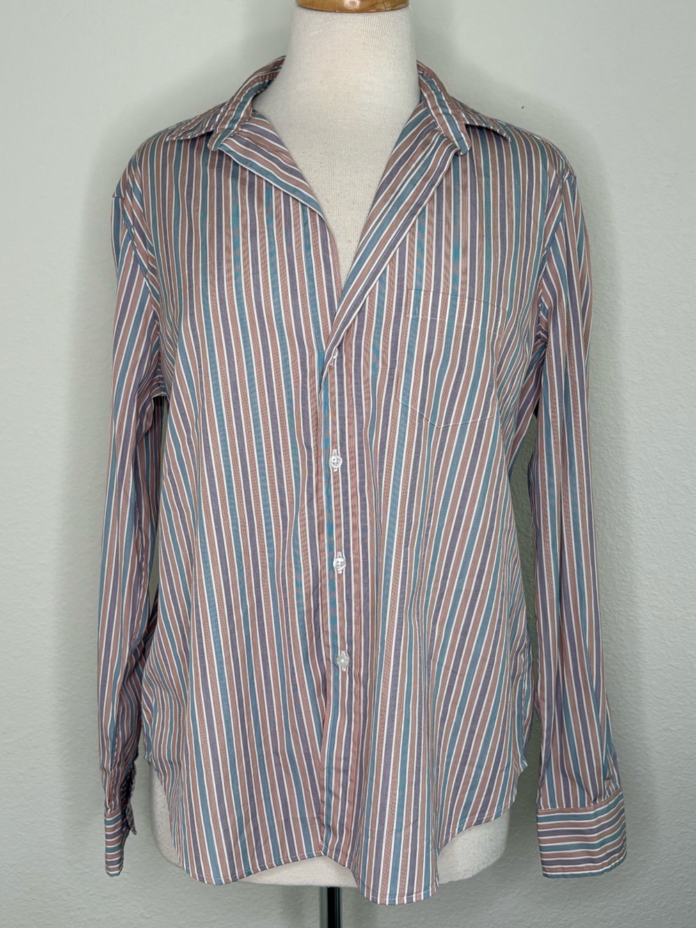 Frank & Eileen Women’s Eileen Striped Button Down Cotton Shirt Sz S Lightweight